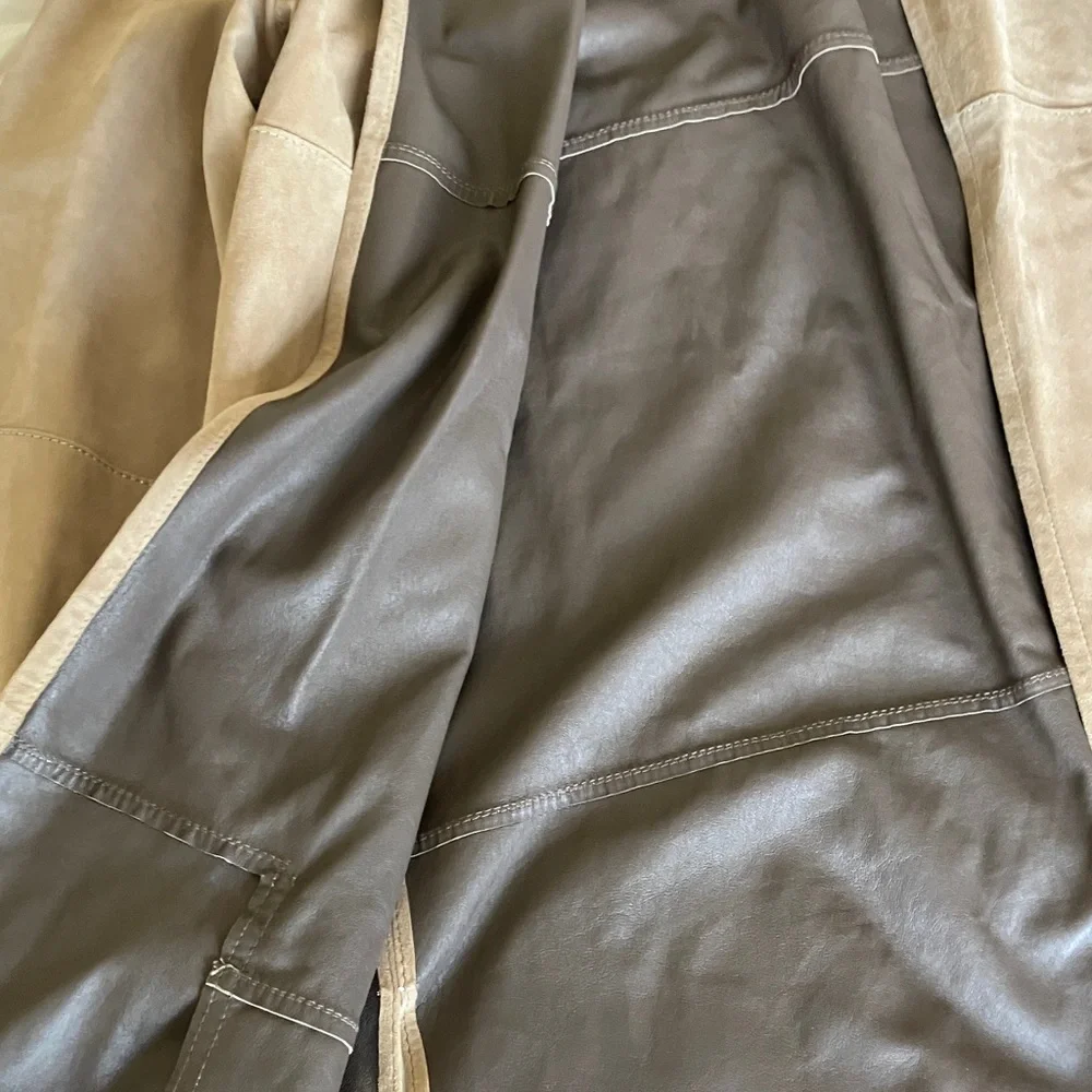 Lafayette 148 New York Taupe Suede Leather Jacket - Picture 6 of 8